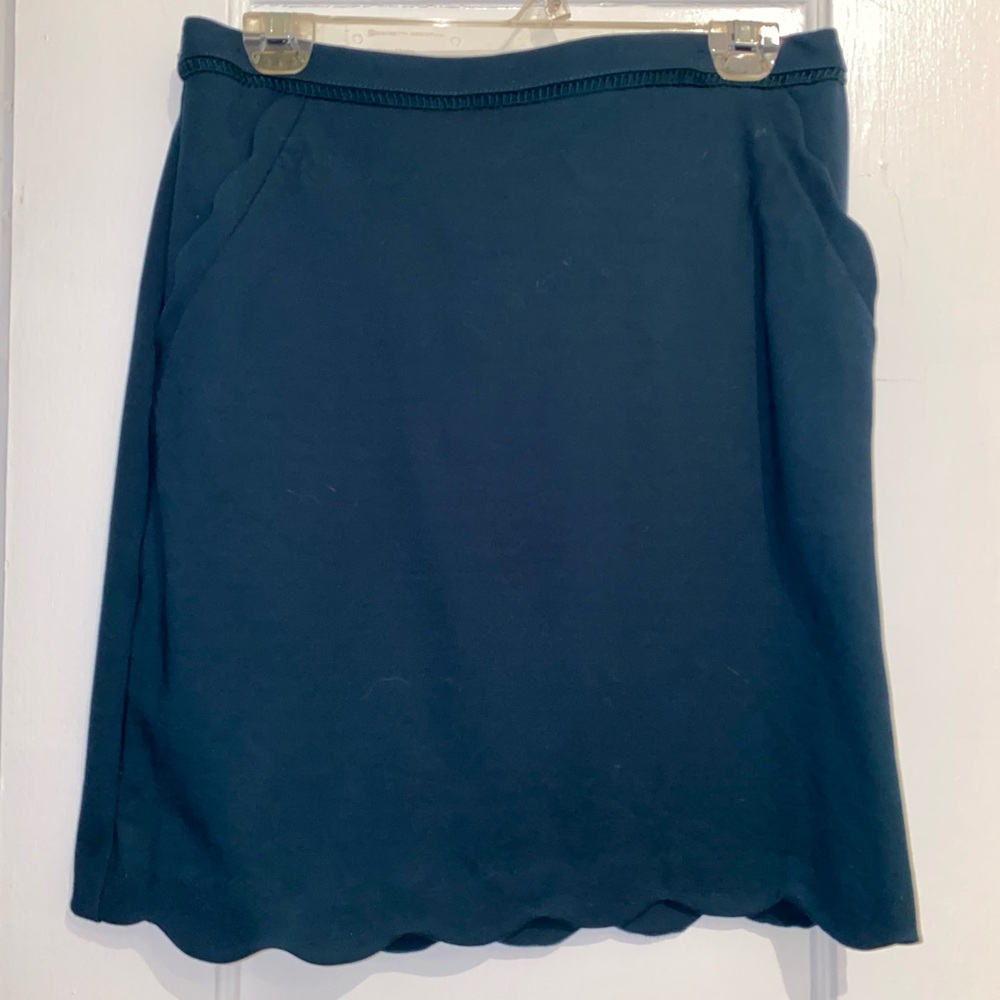 ModCloth Dark Blue/Green Scalloped Skirt